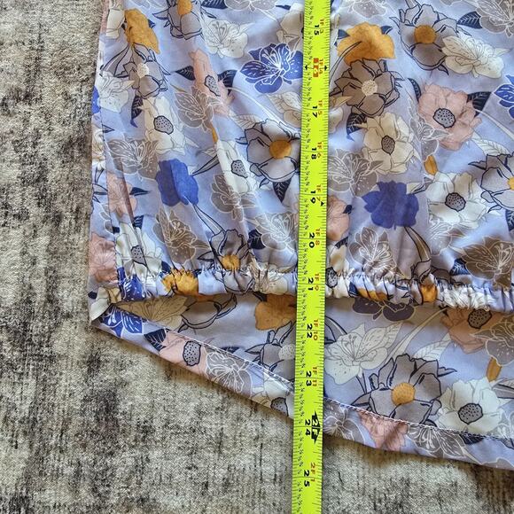 Melloday Top Women Small Floral Long Sleeve Smocked Cottage Coquette Career Boho - Picture 8 of 11